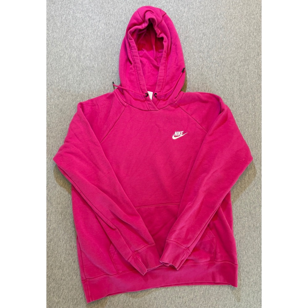 Nike Sportswear Essential Womens Fleece Pullover Hoodie Pink BV4124-616 Size M